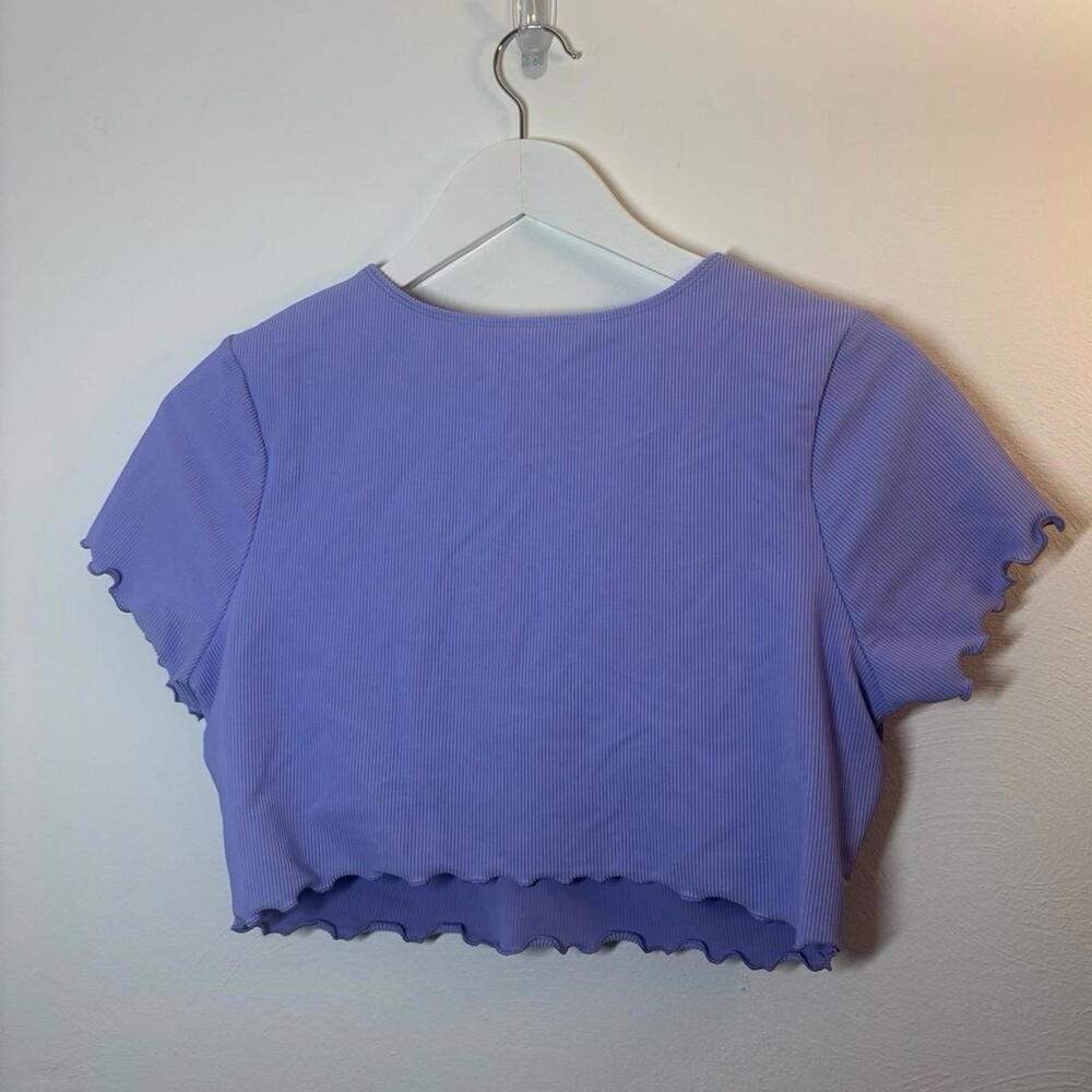 Wild Fable Crewneck Ribbed Cropped Top Size Medium - Picture 2 of 7